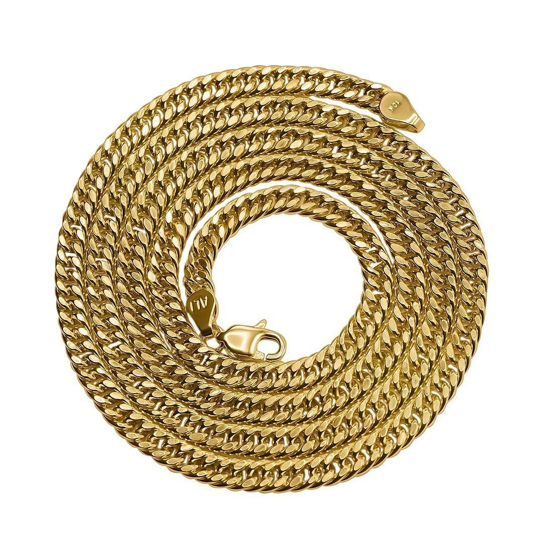 Hollow Cuban Link Chain 10K Yellow Gold 6.75 MM