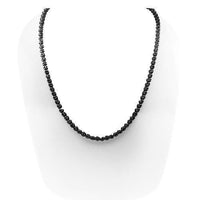 Thumbnail for 10K Gold Black Rhodium Plated Mens Black Diamond Tennis Chain 9.00 Ctw