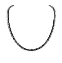 Thumbnail for 10K White Gold Mens Black Diamond Tennis Chain 13.00 Ctw