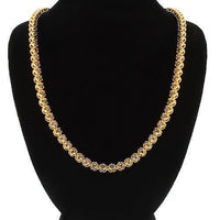 Thumbnail for 10K Yellow Gold Mens Black Diamond Tennis Chain 13.75 Ctw