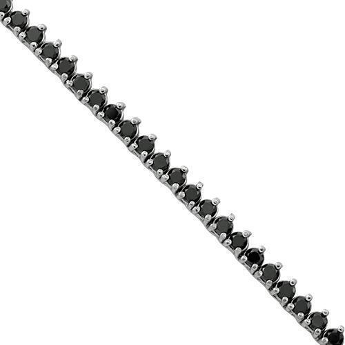 Black Diamond Tennis Chain in 10k White Gold 24 inches 17.5 Ctw 4 mm