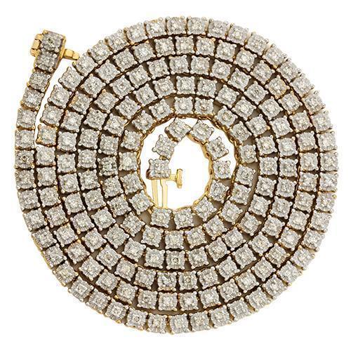 Diamond Tennis Chain in 10k Yellow Gold 26.5 inches 3.69 Ctw 4 mm