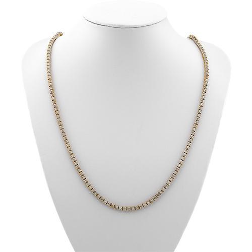 Diamond Tennis Chain in 10k Yellow Gold 26.5 inches 3.69 Ctw 4 mm