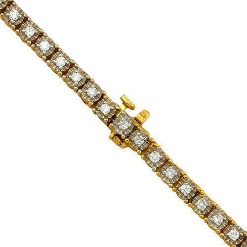 Diamond Tennis Chain in 10k Yellow Gold 26 inches 5.04 Ctw 4 mm