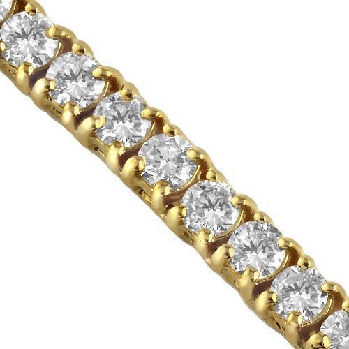 14k Yellow Gold Diamond Tennis Chain 4 mm 17 Ctw