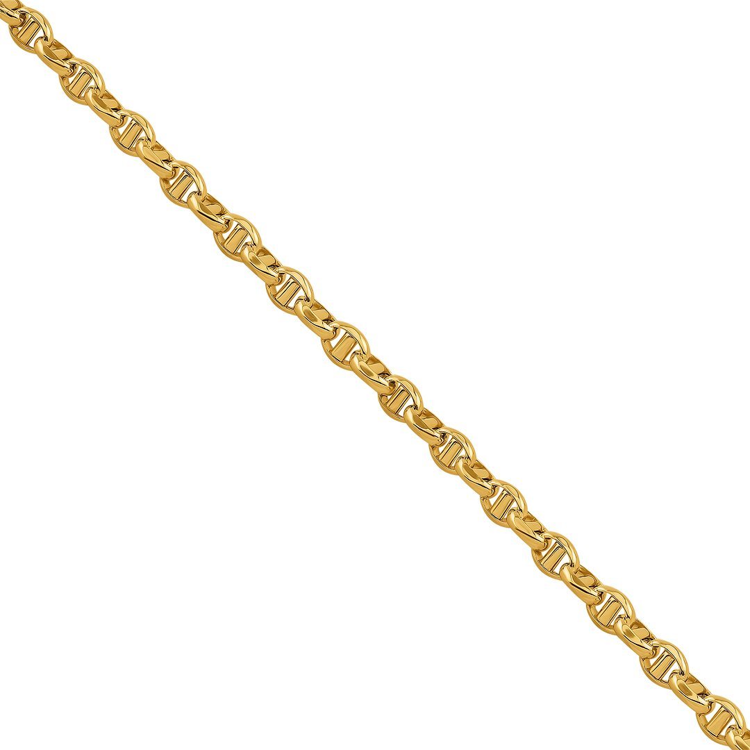 10K Yellow Gold Concave Anchor Link Chain 4.5 mm