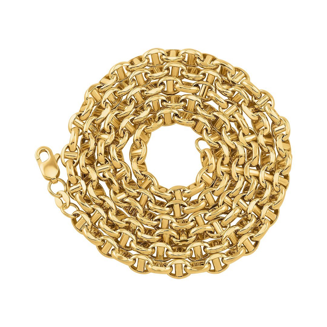 10K Yellow Gold Concave Anchor Link Chain 4.5 mm