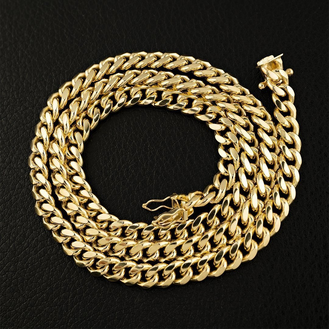 10k Yellow Gold Cuban Link Chain 7 mm