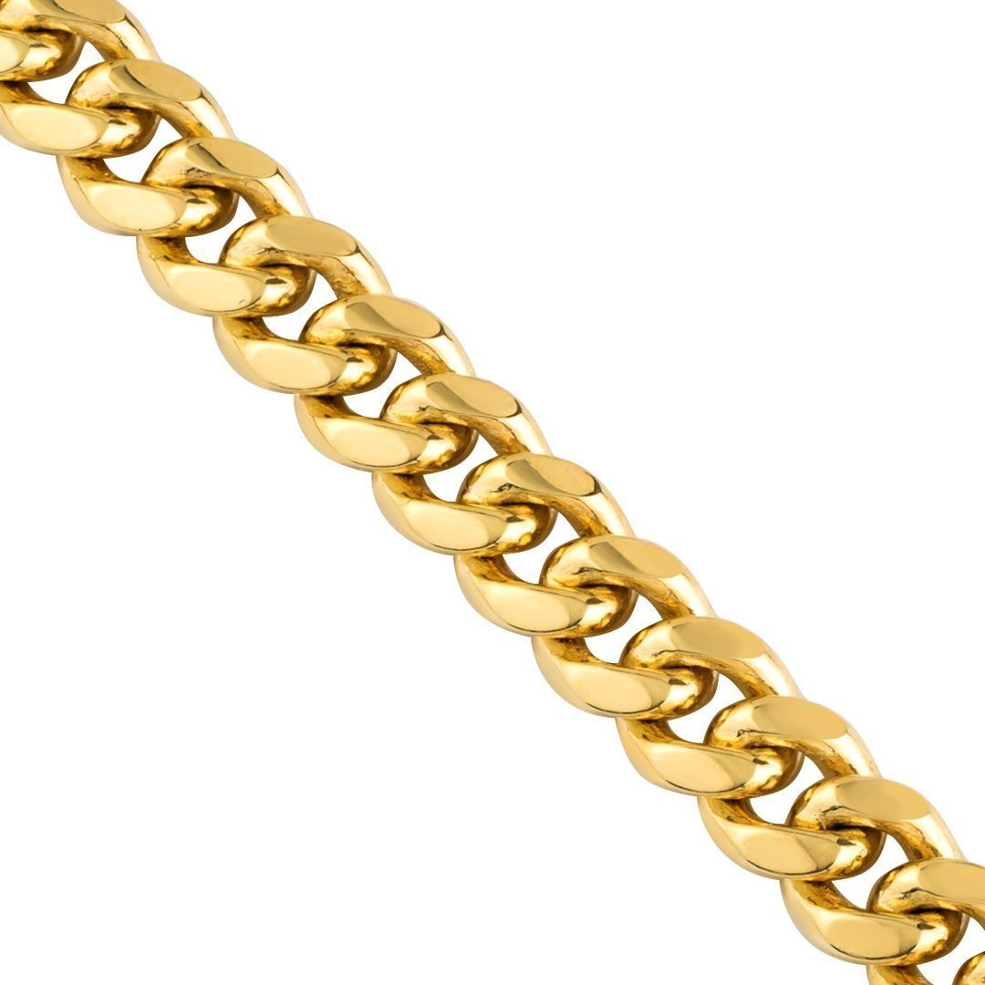 10k Yellow Gold Cuban Link Chain 8 mm