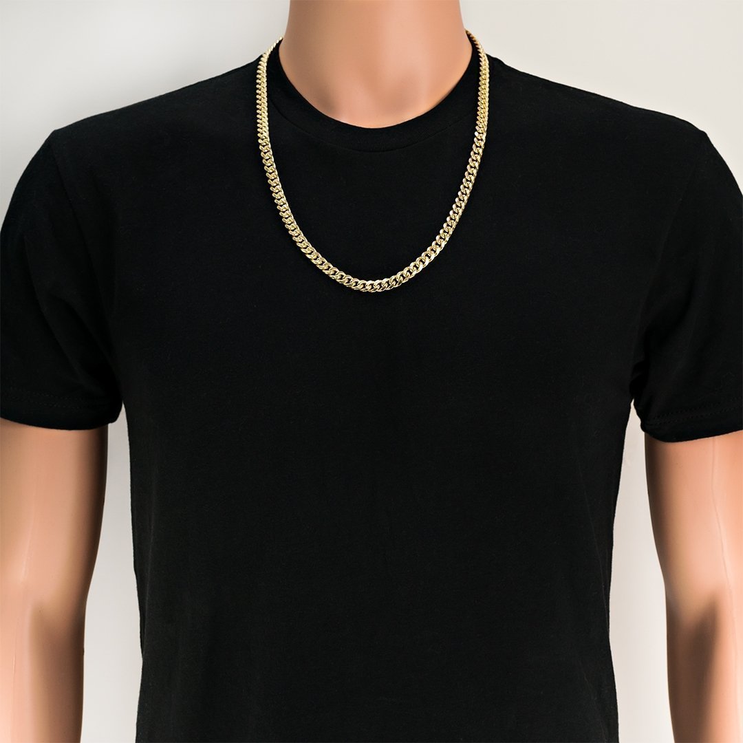 10k Yellow Gold Cuban Link Chain 8 mm