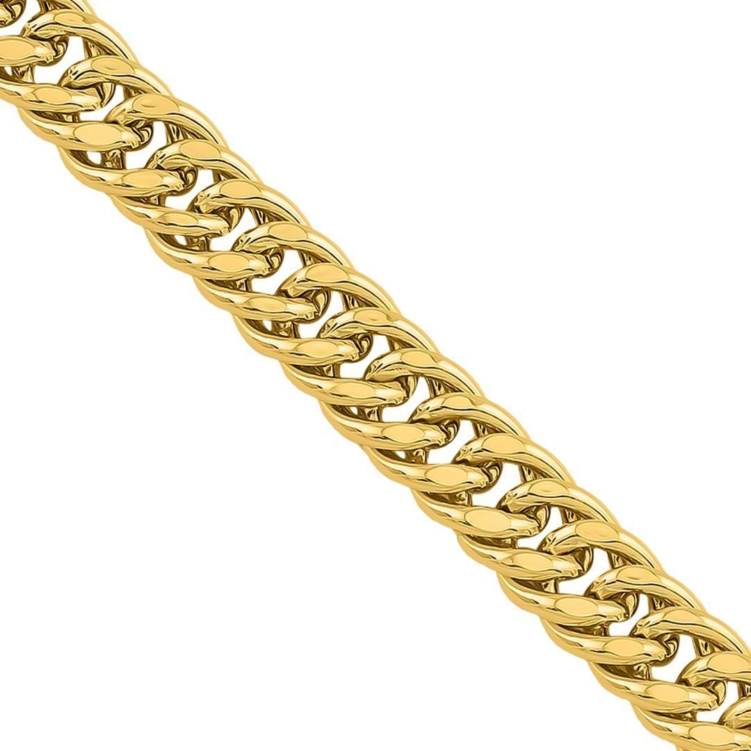 10K Yellow Gold Double Link Cuban Chain 7 mm