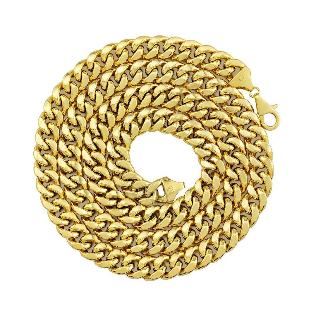 10k Yellow Gold Hollow Cuban Link Chain 9.5 mm