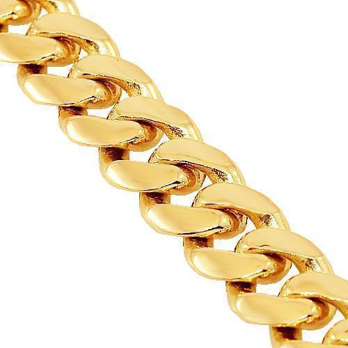 10K Yellow Gold Mens Cuban Chain 8 mm