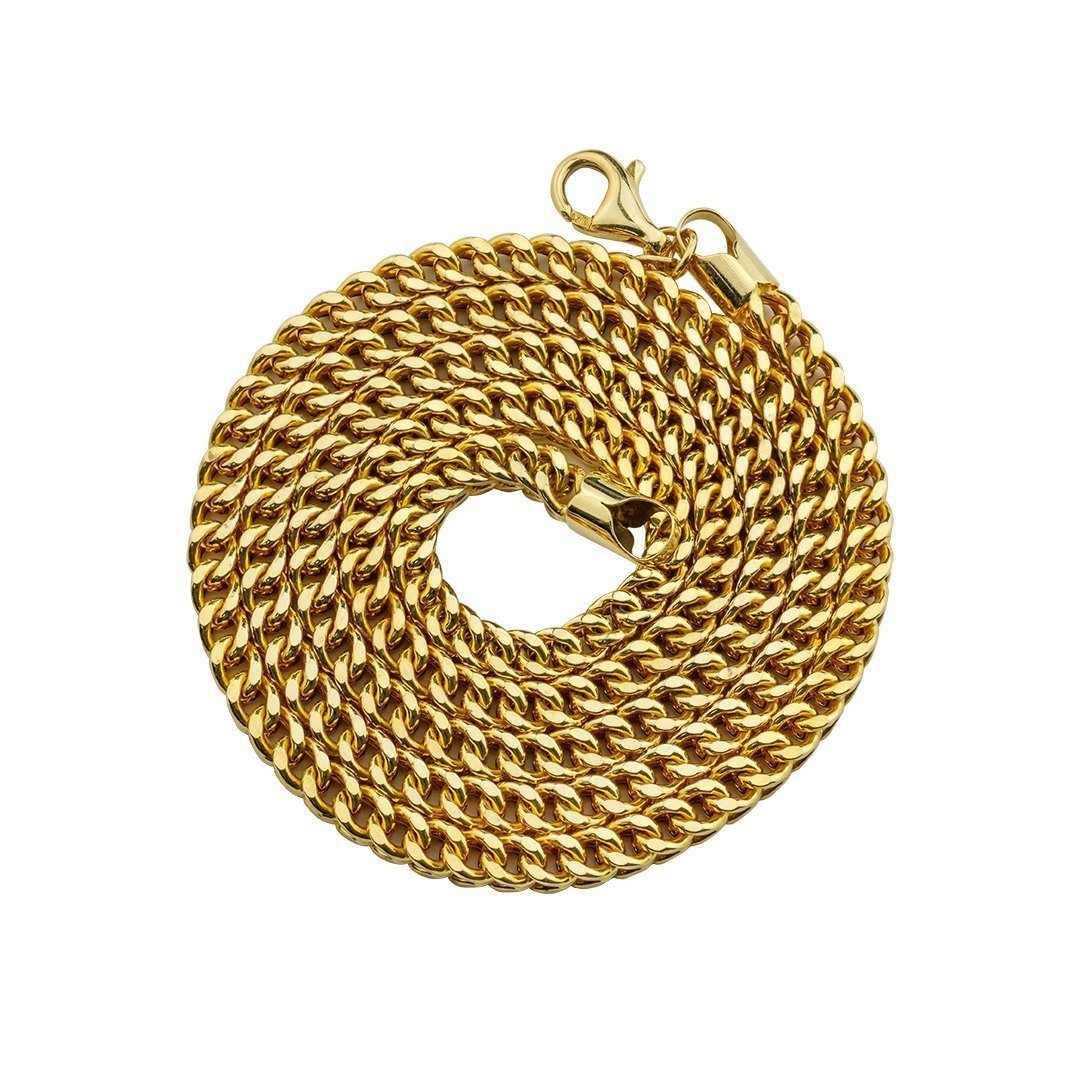 10K Yellow Gold Mens Franco Chain 3 mm