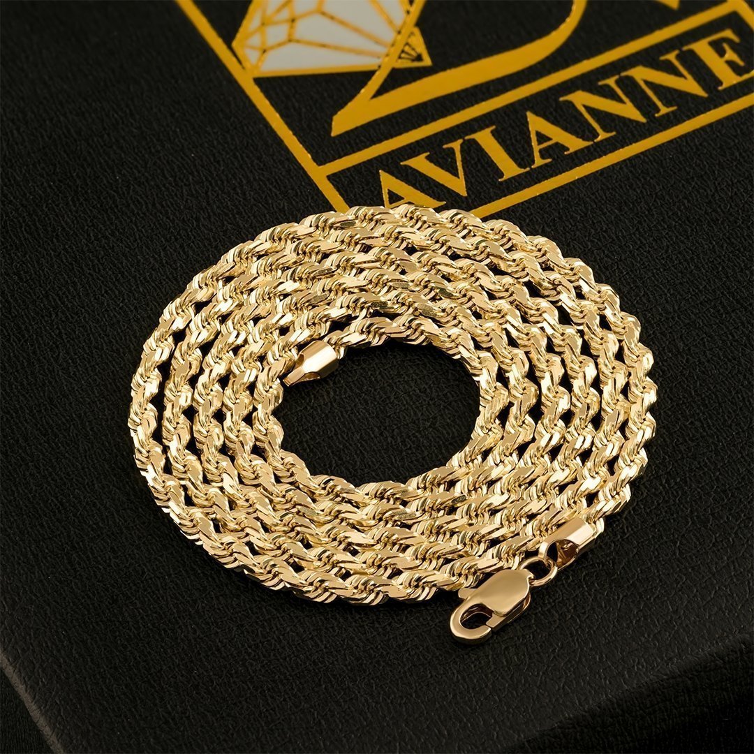 10k Yellow Gold Rope Chain 2.5 mm