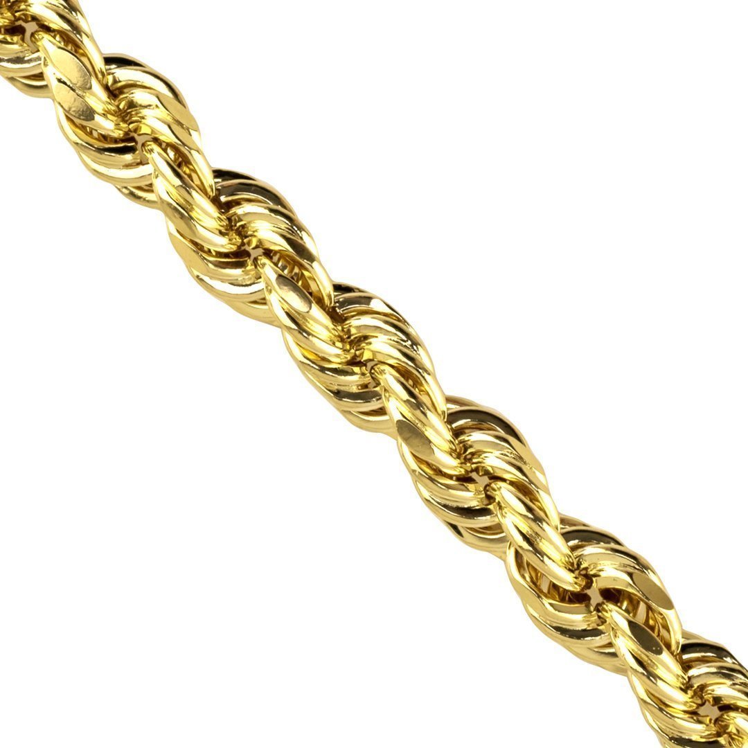 10k Yellow Gold Rope Chain 26 Inches 7.5 mm