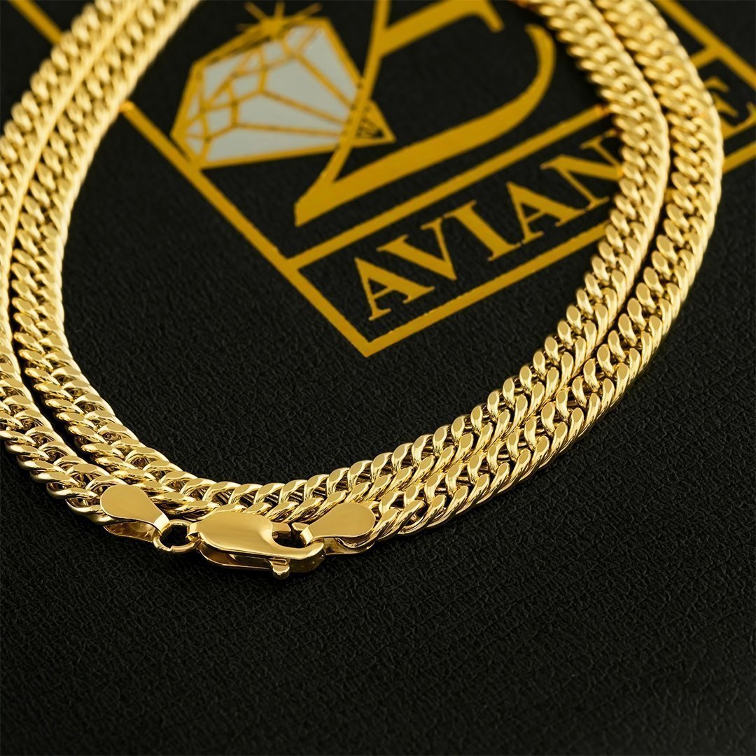 10K Yellow Hollow Gold Double Link Cuban Chain 5 mm