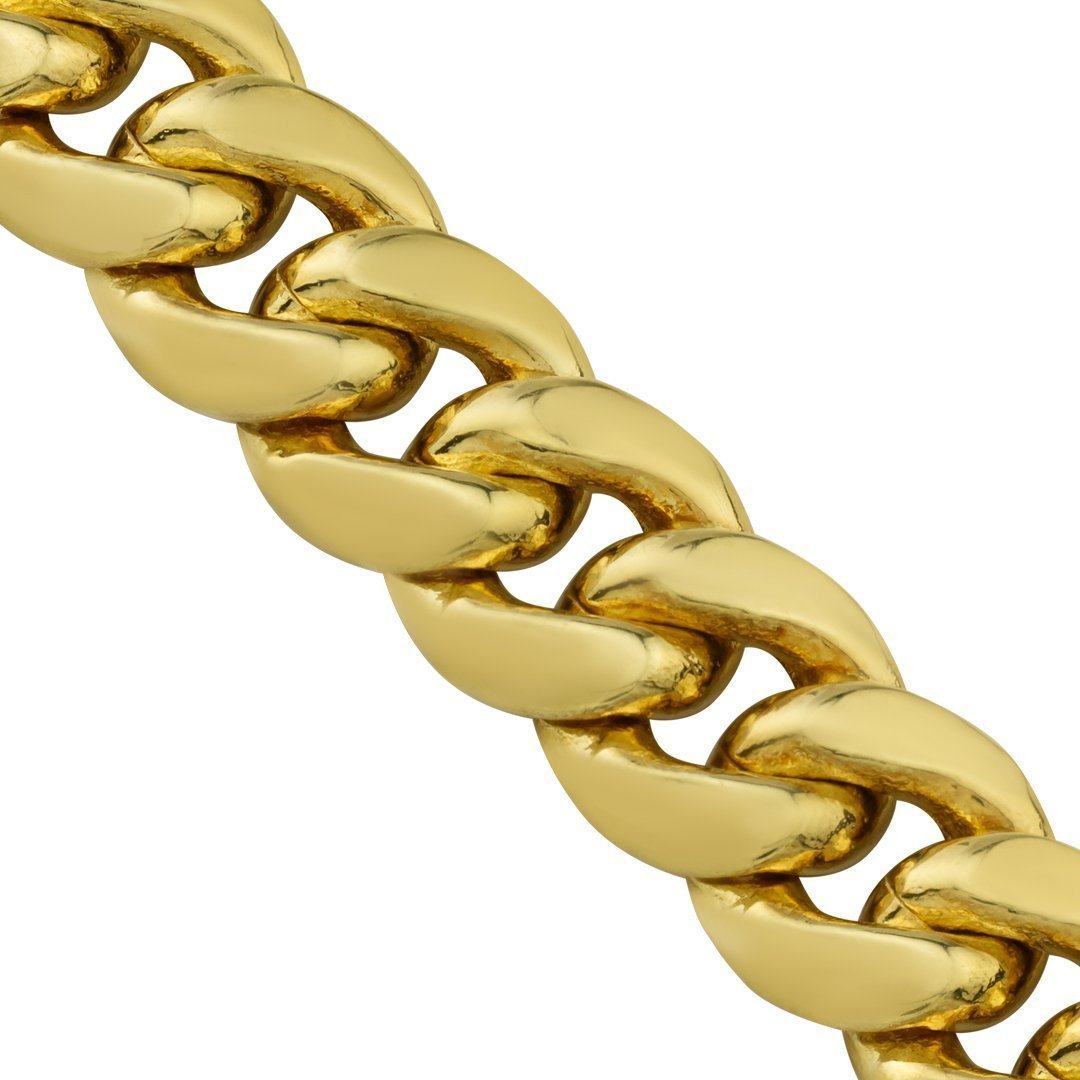 14k Yellow Gold Cuban Link Chain 13.5 mm