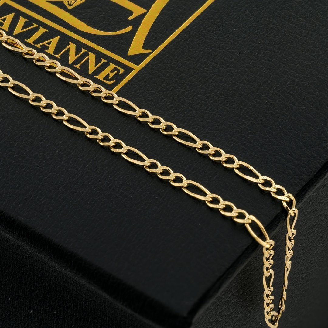 14k Yellow Gold Figaro Link Chain 2.5 mm