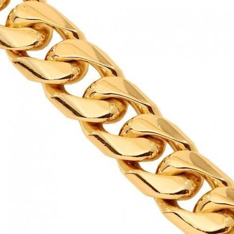 14K Yellow Gold Mens Cuban Chain 8 mm (H240)