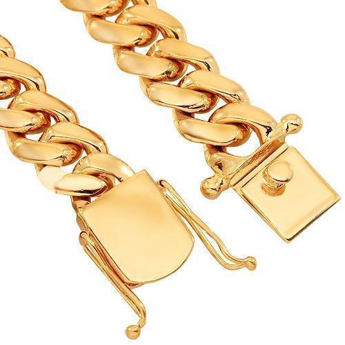 14K Yellow Gold Mens Cuban Chain 8 mm (H240)