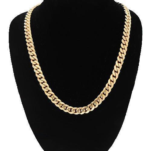 14K Yellow Gold Mens Cuban Chain 8 mm (H240)