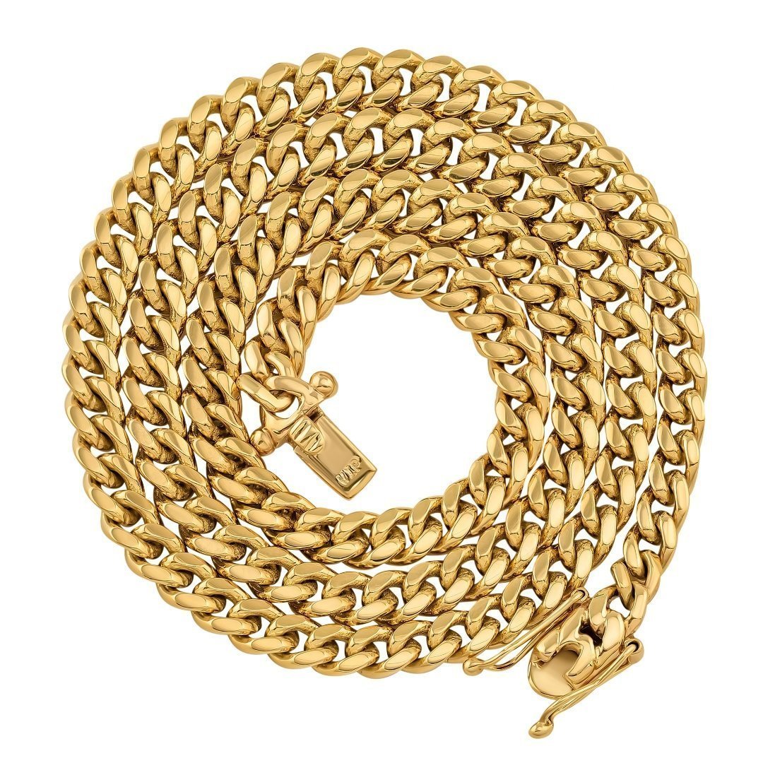 14k Yellow Gold Miami Cuban Link Chain 6.5 mm