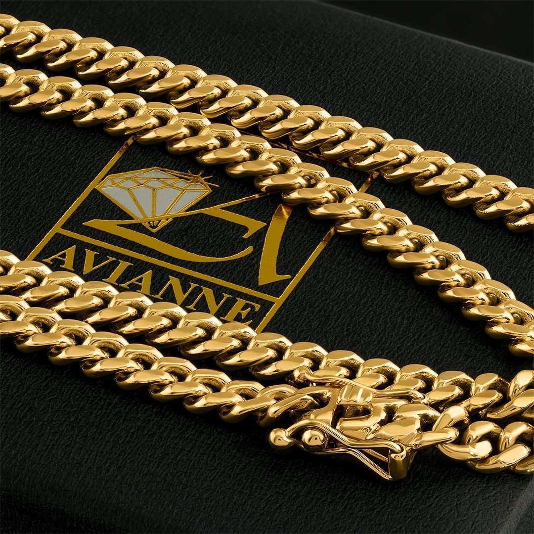 14k Yellow Gold Miami Cuban Link Chain 6.5 mm