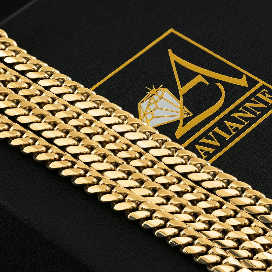 14k Yellow Gold Miami Cuban Link Chain 6 mm