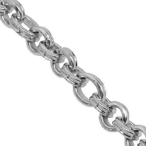 18K White Gold Mens Fancy Chain 4 mm