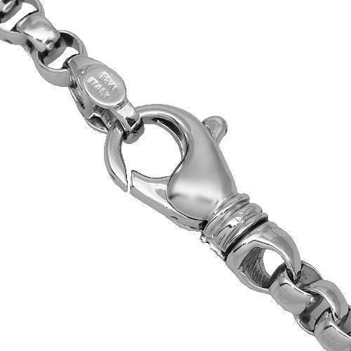 18K White Gold Mens Fancy Chain 5 mm