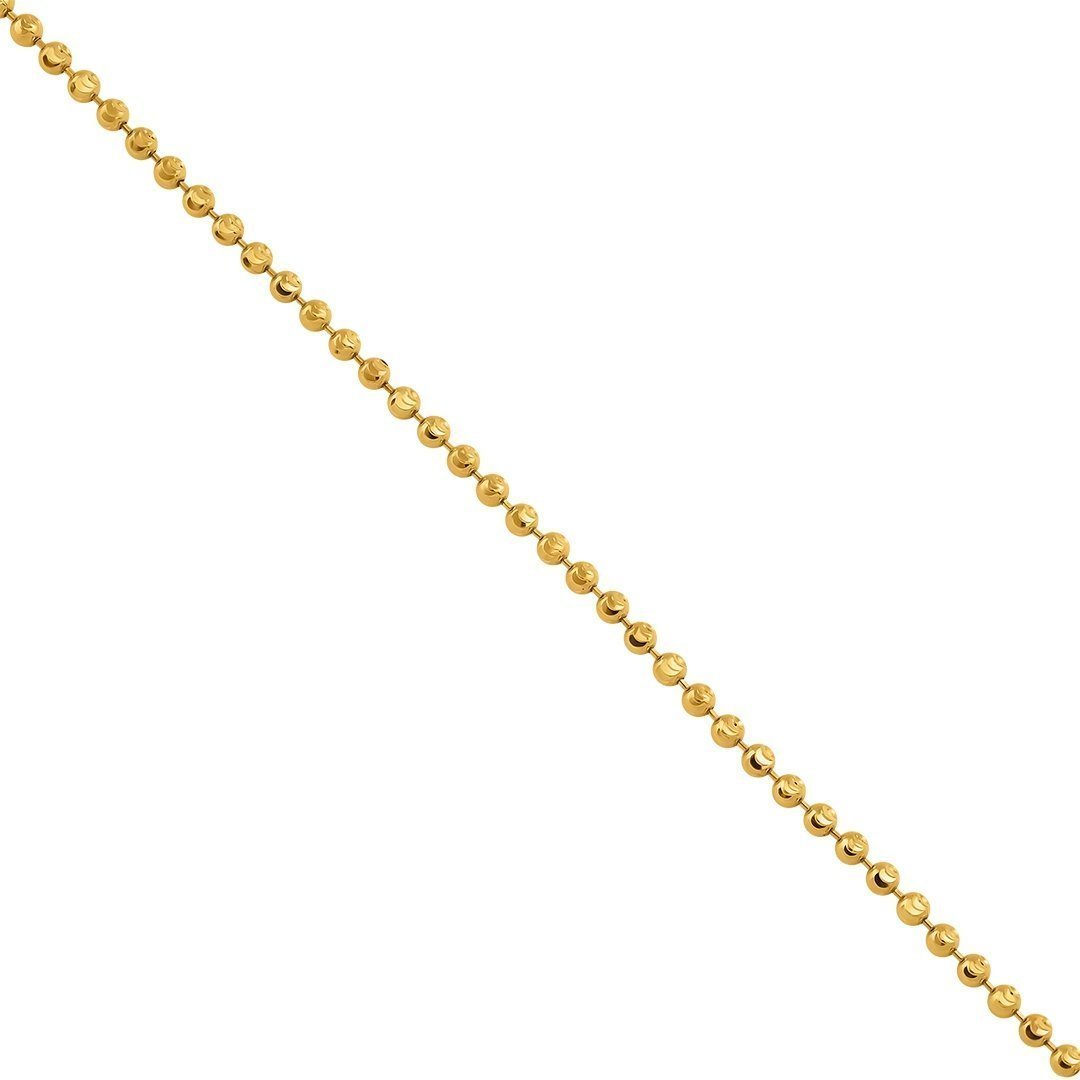 Moon Cut Ball Chain in 10k Yellow Gold 1.7 mm