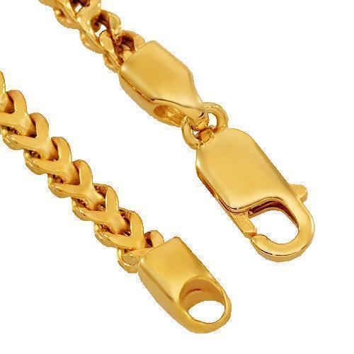 Yellow Gold 10k Mens Franco Chain 4 mm