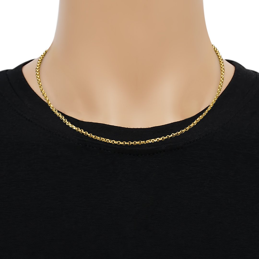 Yellow / 18 in - 4.9 grams 10K Yellow Gold Curb Round Link Chain