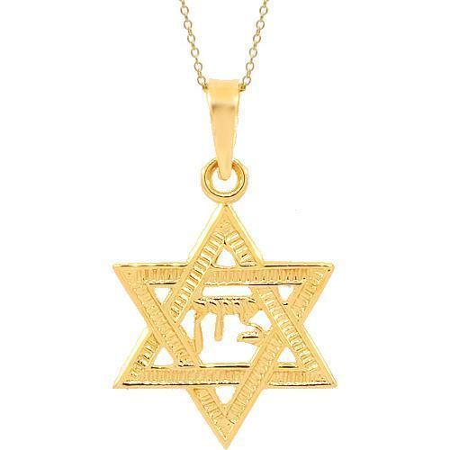 Yellow 14K Yellow Solid Gold Star of David Pendant