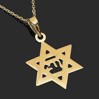 Thumbnail for Yellow 14K Yellow Solid Gold Star of David Pendant