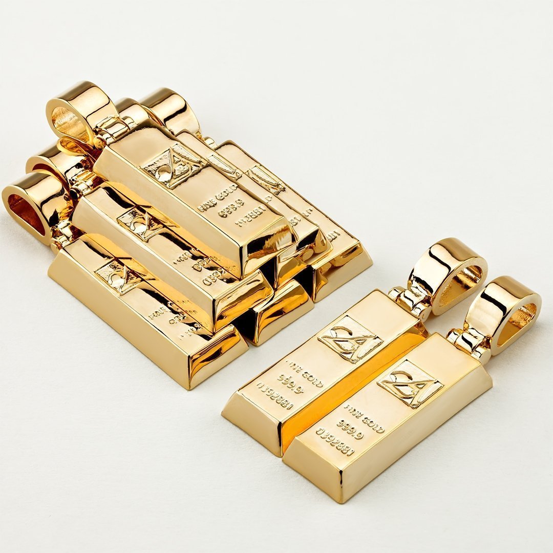 Yellow 18k Yellow Gold Plated "Avianne Gold Bar" Pendant