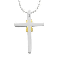 Thumbnail for White Diamond Cross Pendant 14k White Gold 0.10 Ctw